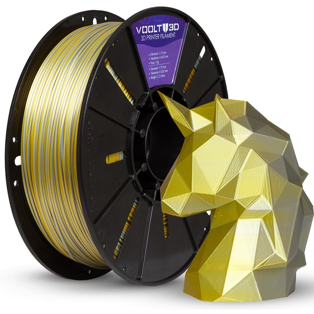 Filamento Impressão 3D Voolt Pla Duo Silk Várias Cores 1Kg
