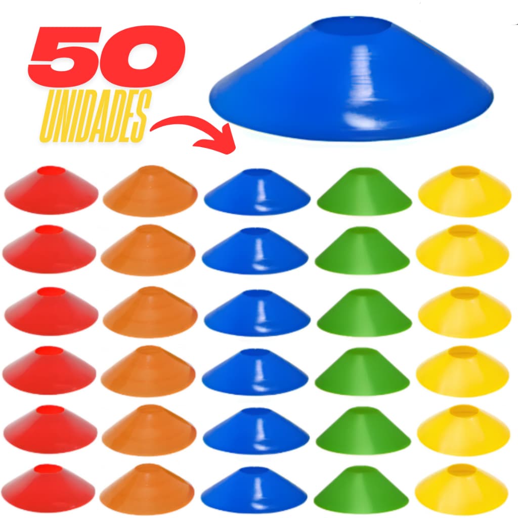 50 Cones Treino Exercícios Fitness Funcional Muscular Fisioterapia