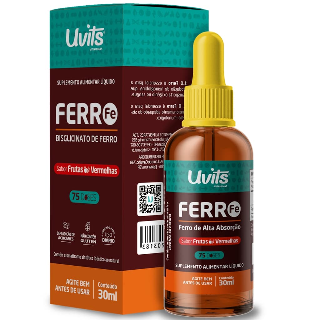Ferro Bisglicinato 30ml Liquida Gotas - Uvits