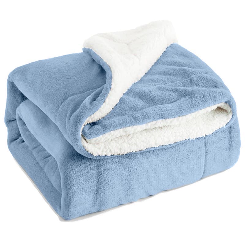 Mantinha Bebê Anti-alérgica c Sherpa Toque Macio Black Friday Coberto Cores Tons de Azul