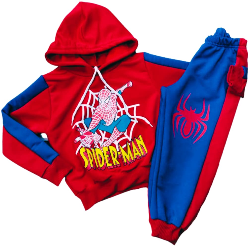 Conjunto Infantil Aranha Spider Criança Roupa Infanto Juvenil Menino Masculino Inverno e Frio Calça Moletinho + Casaco