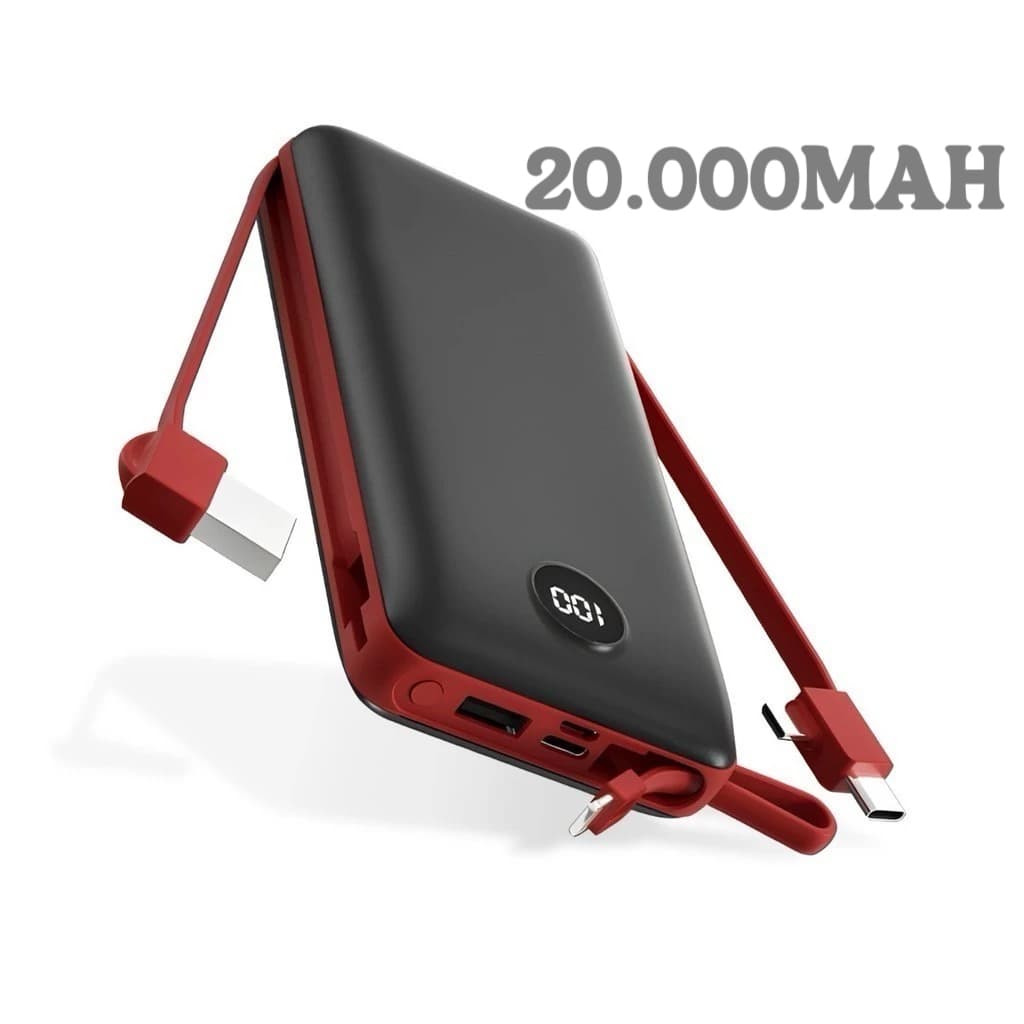 Power Bank Carregador Portátil 20.000mAh Digital compatível com iPhone e Samsung
