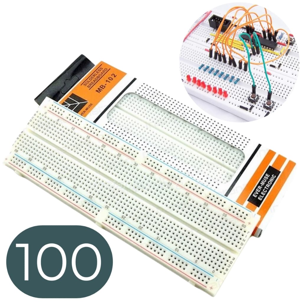 Kit 100x Protoboard Breadboard 830 Pontos Protótipo Arduíno