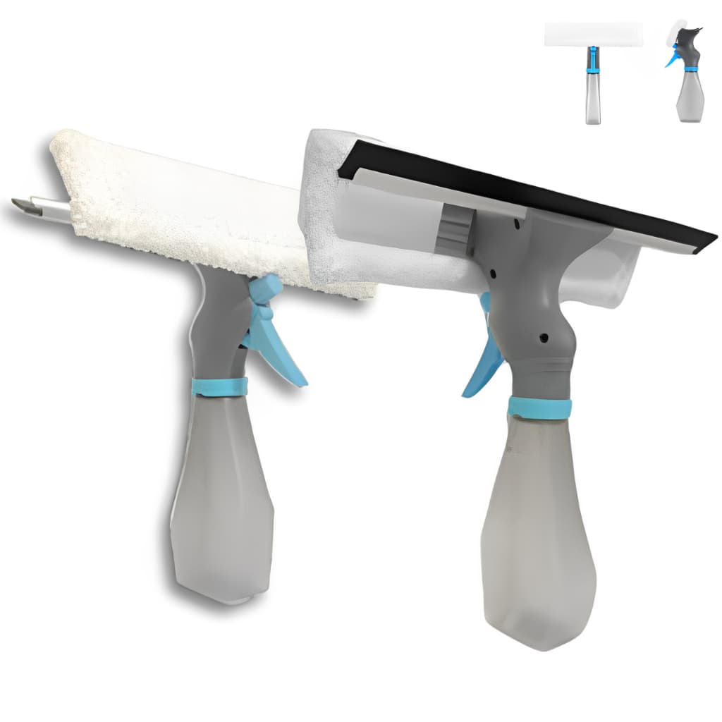 Mop Spray Lava E Seca Vidro Limpeza Com Reservatório Pano De Microfibra 3 em 1 Multiuso