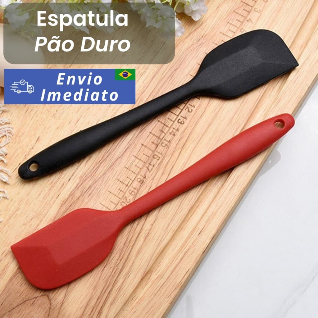 Jogo 2 Espatulas Pão Duro Raspadora de Silicone Grande