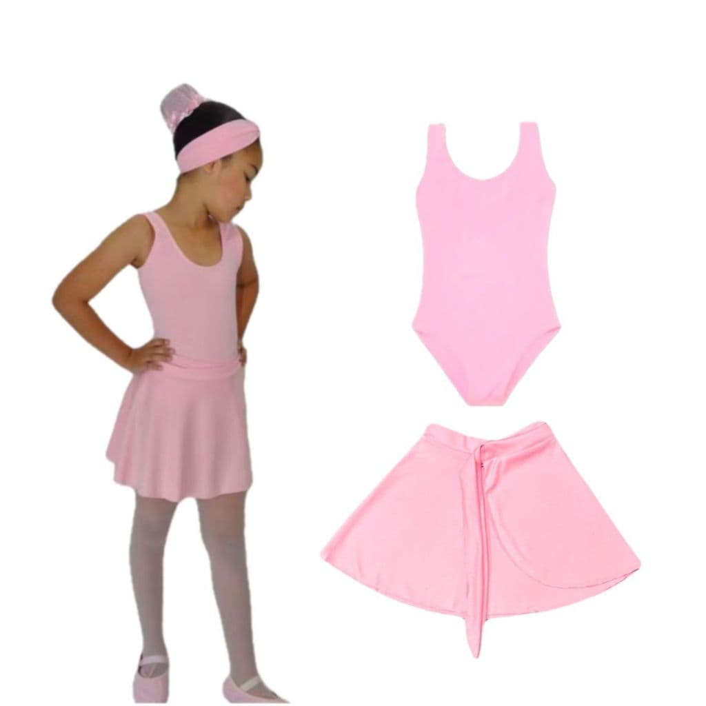 Kit Ballet 2 itens/ Collant Regata + Saia Transpassada