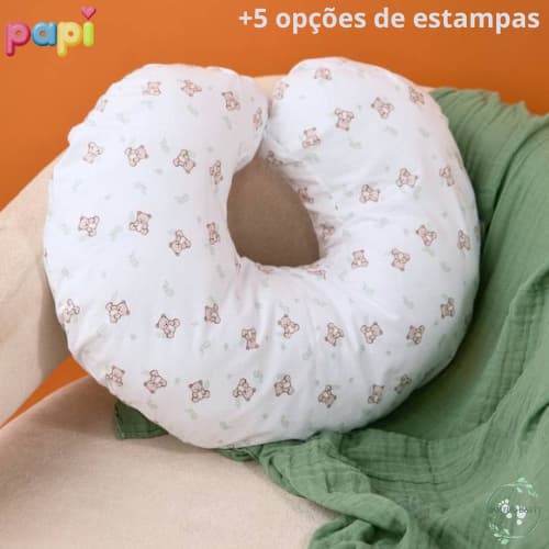 Almofada de Amamentação e Apoio Para Bebê Papi Baby 62cm x 50cm x 17cm com Ziper