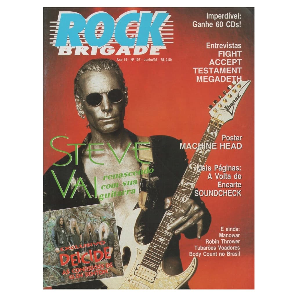 Revista Rock Brigade 107 - Steve Vai Deicide Machine Head Body Count Megadeth