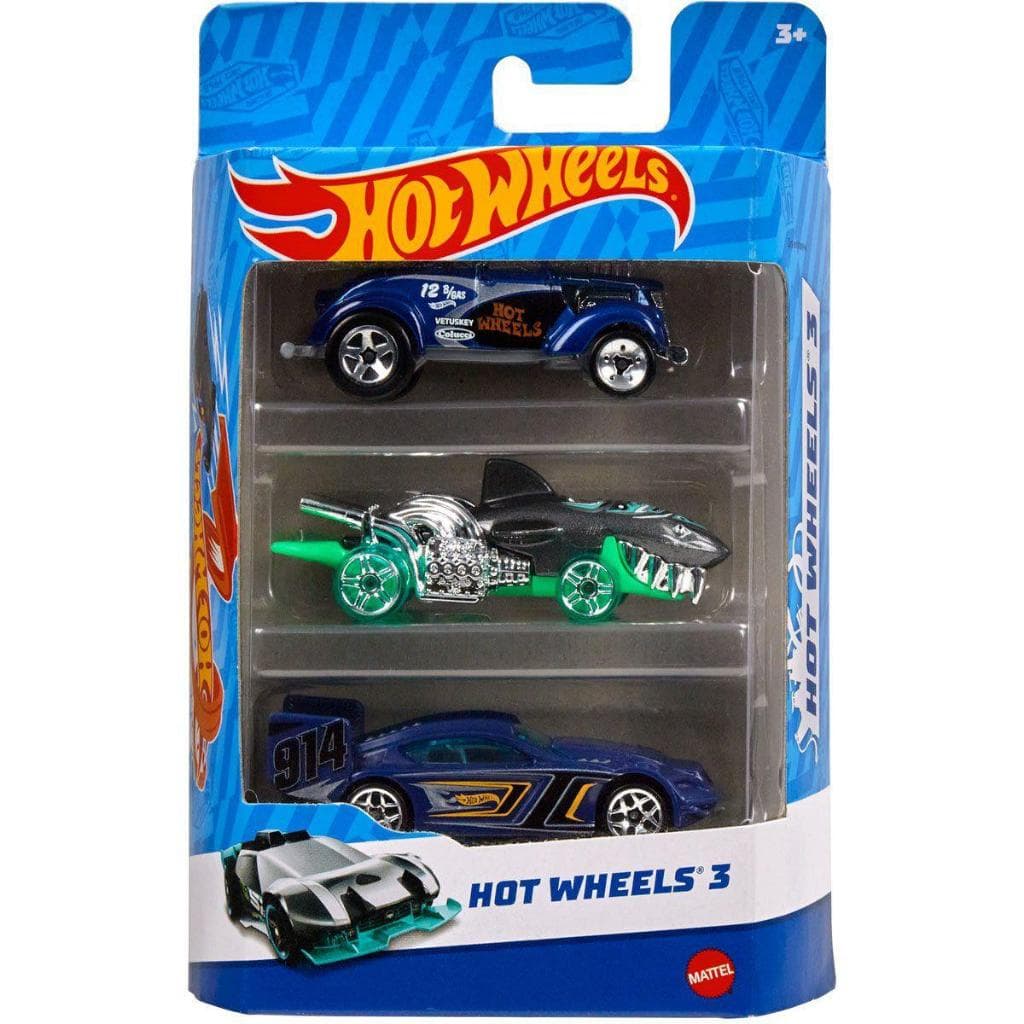 Hot Wheels Die-Cast Pack com 03 Carrinhos Originais Mattel