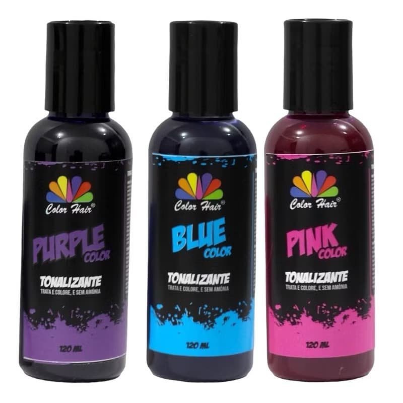 KIT COM 3 UNIDADES PURPLE BLUE PINK