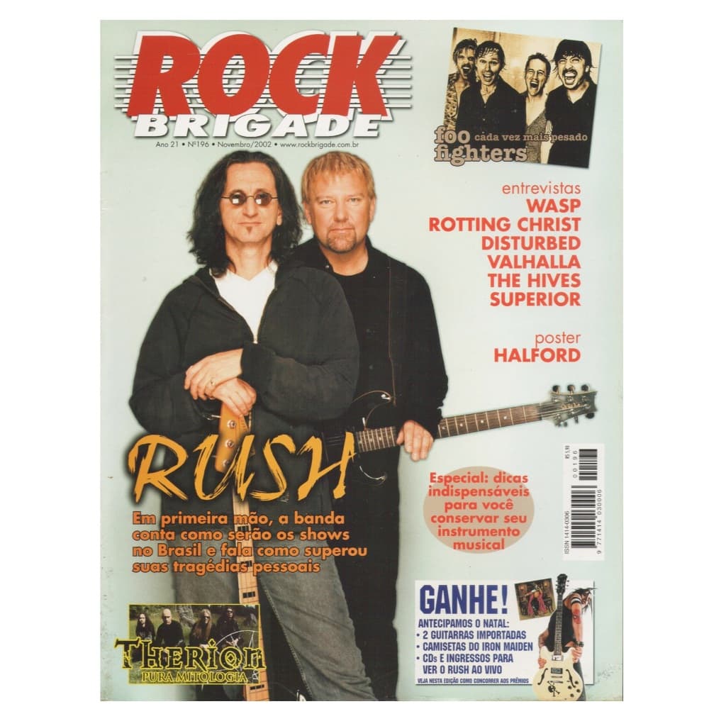 Revista Rock Brigade 196 - Rush Foo Fighters Wasp Halford Therion Taylor Hawkins