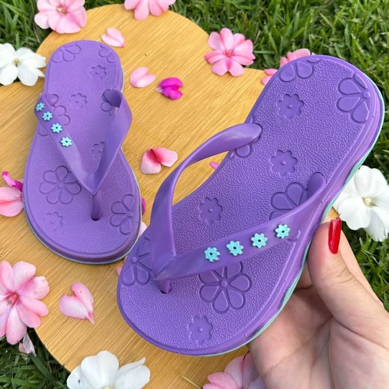 Chinelo Sandália Infantil Menina Leva Macia Antiderrapante, Papete Criança de Flor Confortavel Barato