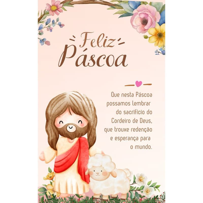 Cartão de Feliz Páscoa - 8.8X14cm