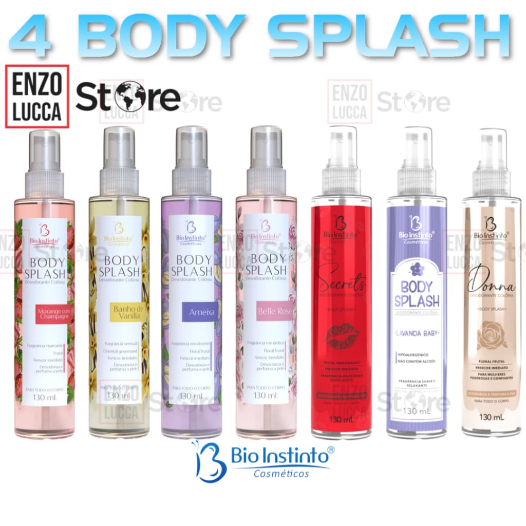 4 Desosodorante Colônia Body Splash 130ml - Bio Instinto