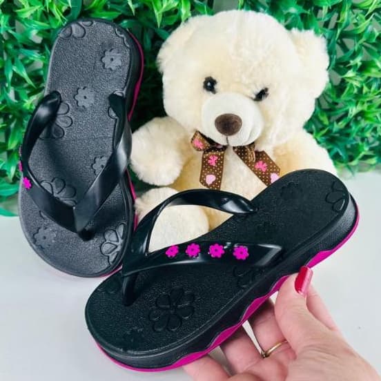 Chinelo Papete Infantil Flô Flor Confortável Antiderrapante Escola Aula Blogueirinha 2025