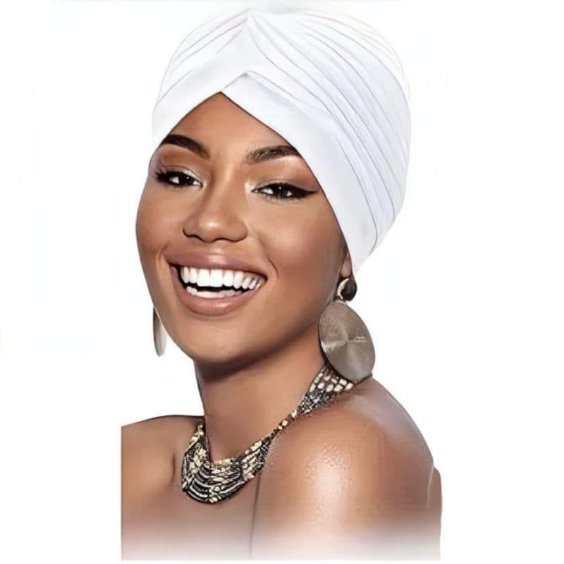 Turbante Branco Indiano Toca Proteção Elástico Lenço Faixa de Cabeça / Chapéu Coque Mimo / Dia Da Mulher