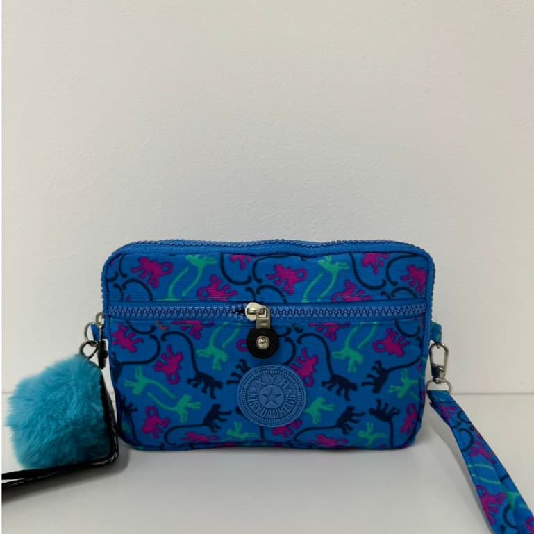 Carteira Bolsa Tiracolo Pequena de Mão Com Alças 3 Camadas Com Zíper Porta Celular