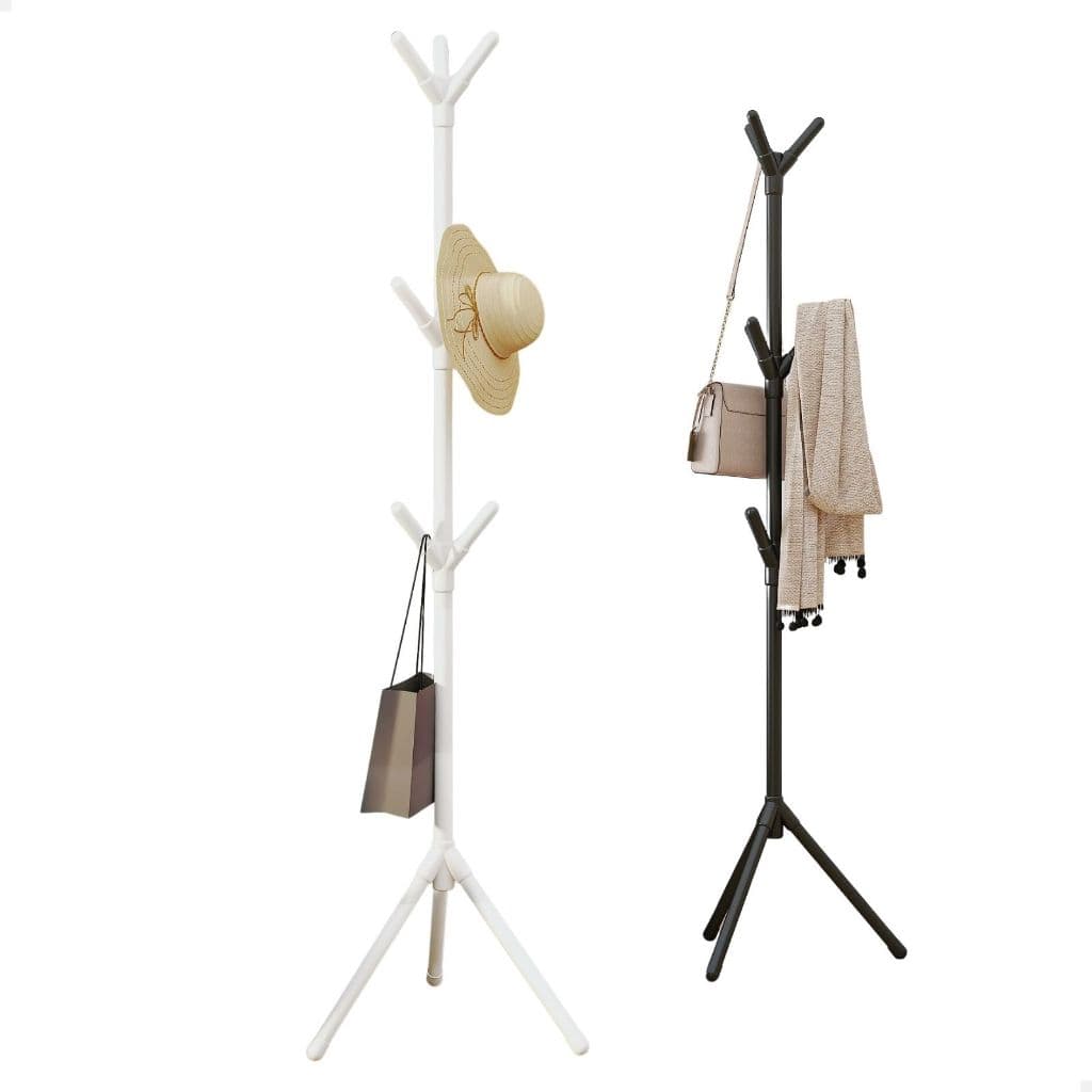 Mancebo Cabideiro de Chão 9 Ganchos Arara Organizadora para Roupas Base Antiderrapante