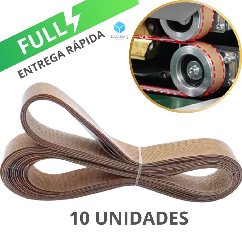Kit 10 Teflon Para Seladora 37,5cm Alta Resistência Para Produção Contínua Seladora Uso Industrial