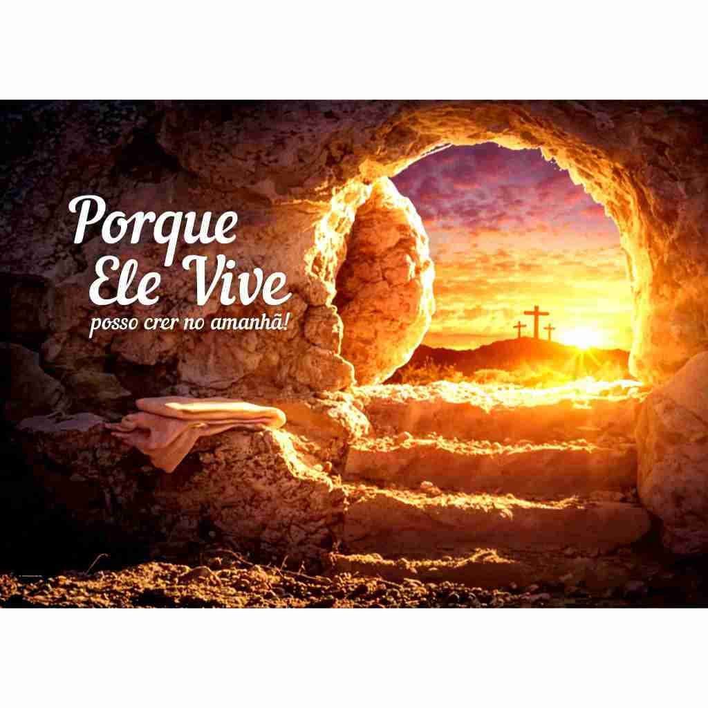 Fundo Fotográfico 2,20x1,50 Páscoa Cristã Jesus Ressurreição Painel em Tecido Páscoa