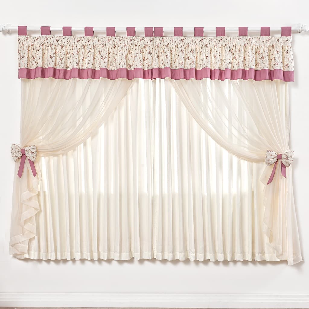 Cortina Quarto Infantil Menina Laço 2,80 m x 1,70m Criança Garota  Princesa Bando Estampado