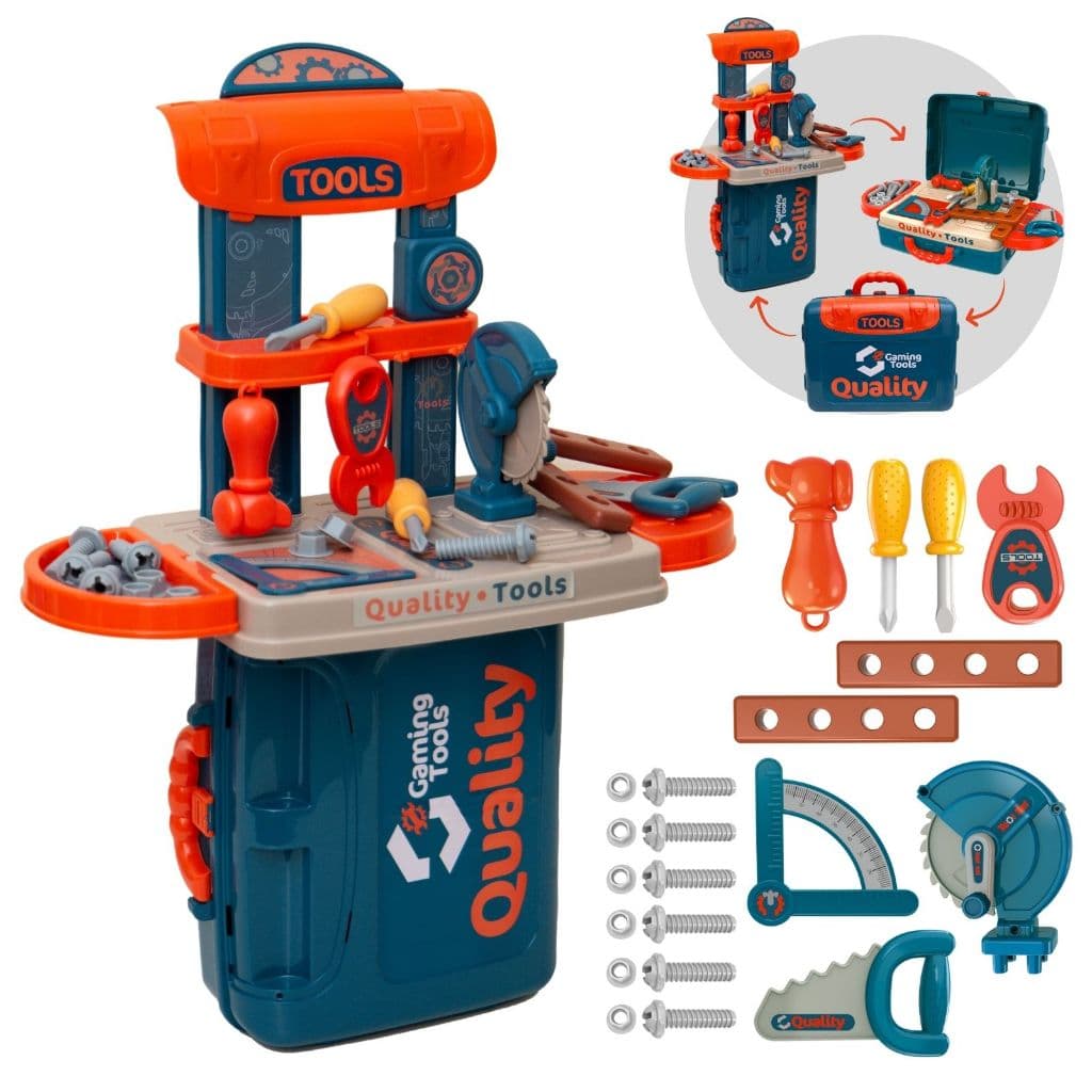 Maleta de Ferramentas Infantil 3 em 1 Multi Montagens Brinquedo Faz de Conta