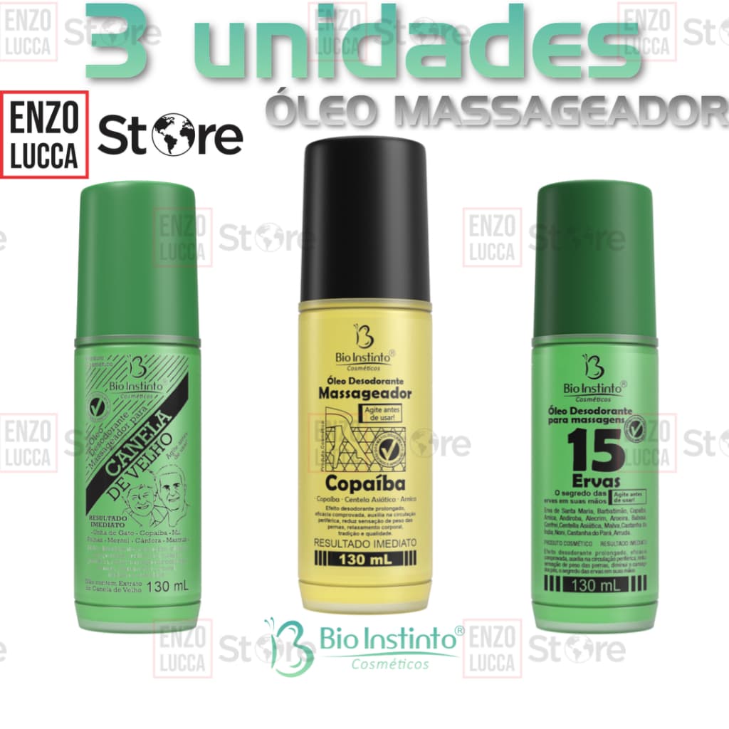 Kit 3 unid Óleo Massageador 130ml Bio Instinto