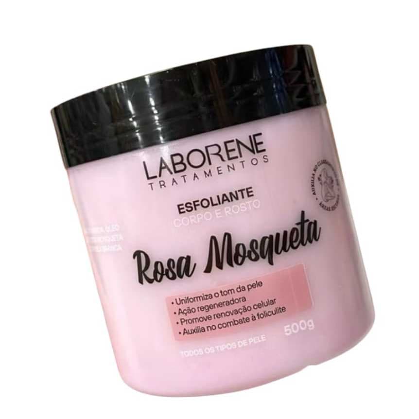 Esfoliante Rosa Mosqueta Corpo e Rosto Skincare Laborene 500g Auxilia no Clareamento de Áreas Escuras