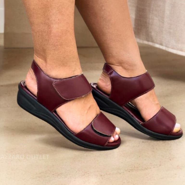 Sandália Ortopédica Feminina Conforto Fechamento em Tiras Velcro 03 Moda Versátil Promoção