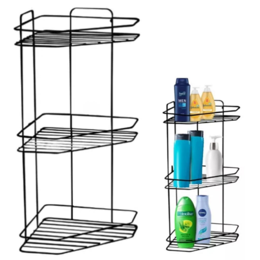 Suporte Cantoneira De Parede 3 Níveis Porta Shampoo Condicionador Banheiro