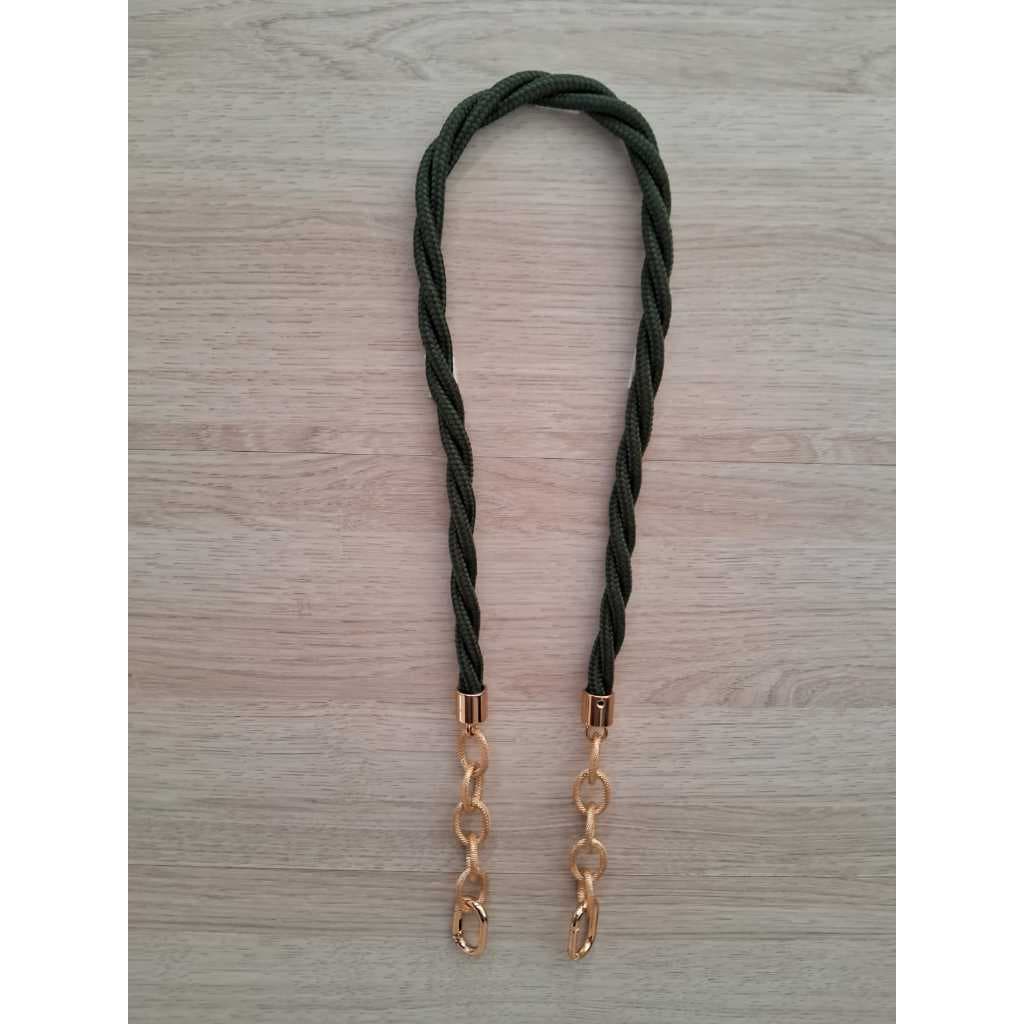 Alça de cordão náutico trançado com corrente,para bolsas, bolsas de crochê,feminino