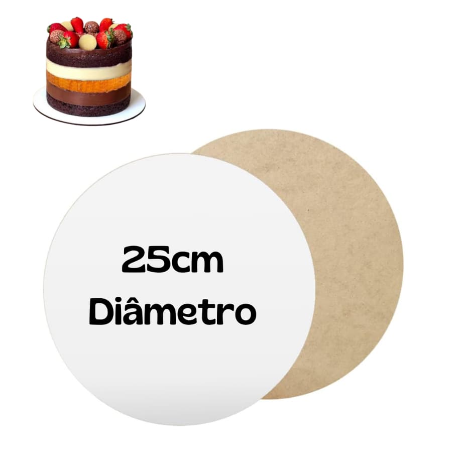 Kits Cake Board 25cm Tabuleiro Bolo Em Mdf 3mm 10/20/30 ou 40 unidades