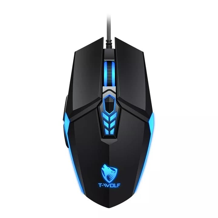 Mouse Com Fio Preto Led Jogo