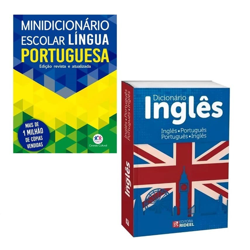 Kit Dicionário Português  e Inglês Ed  Rideel 56.000 Verbetes