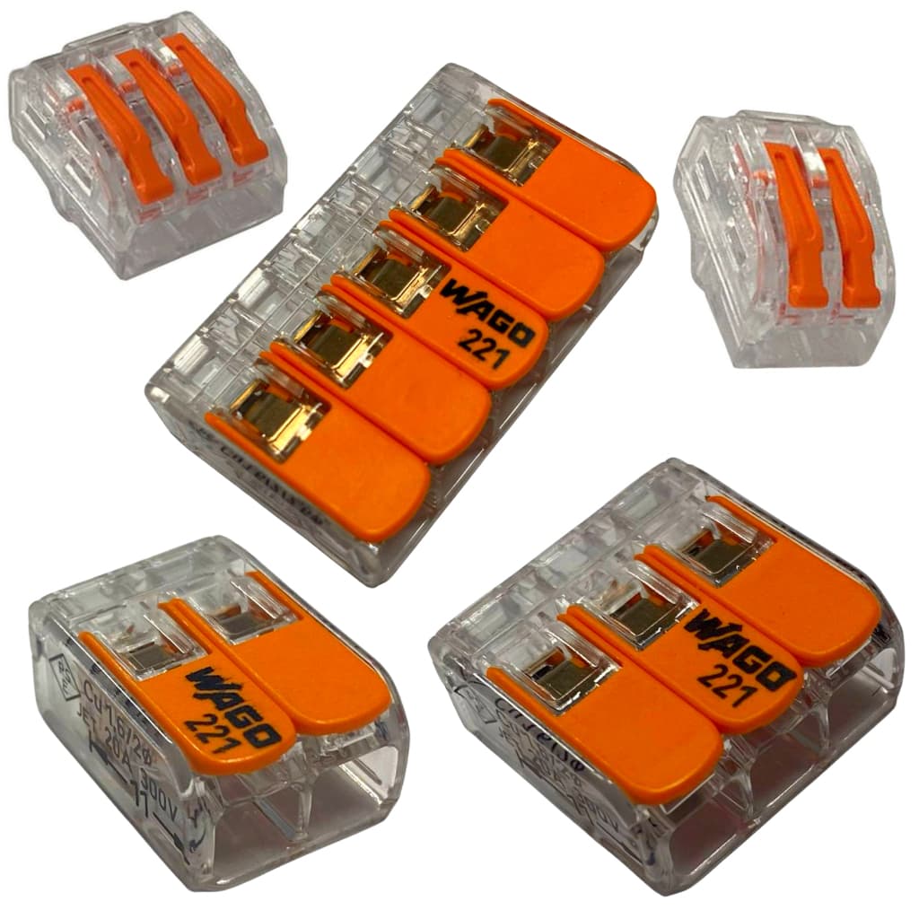 Conector Wago ou Genérico Elétrico Emenda Derivação Iluminação/Tomada 2,3,5 vias Cabo de 0,5mm à 4mm