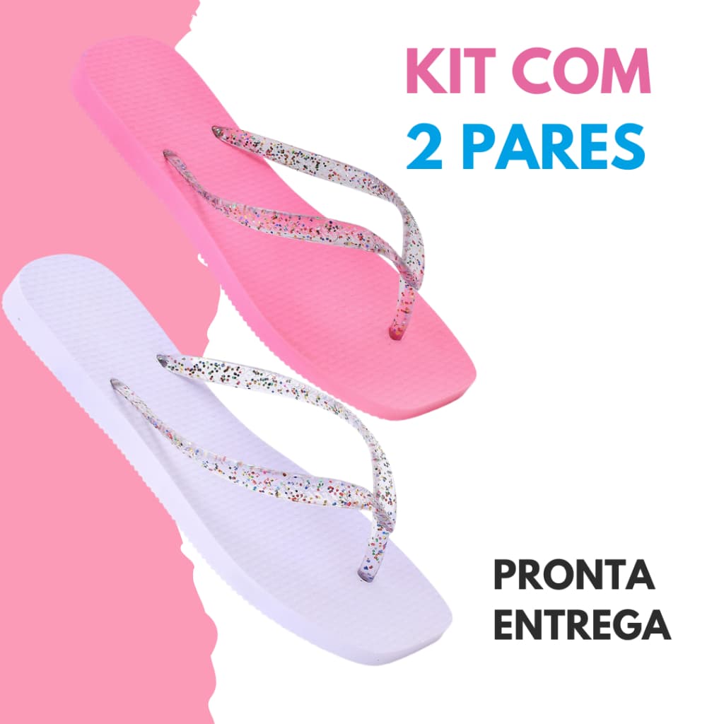 Kit 2 pares Chinelo feminino sandália adulta infantil 33 40 confortável macio premium envio rápido