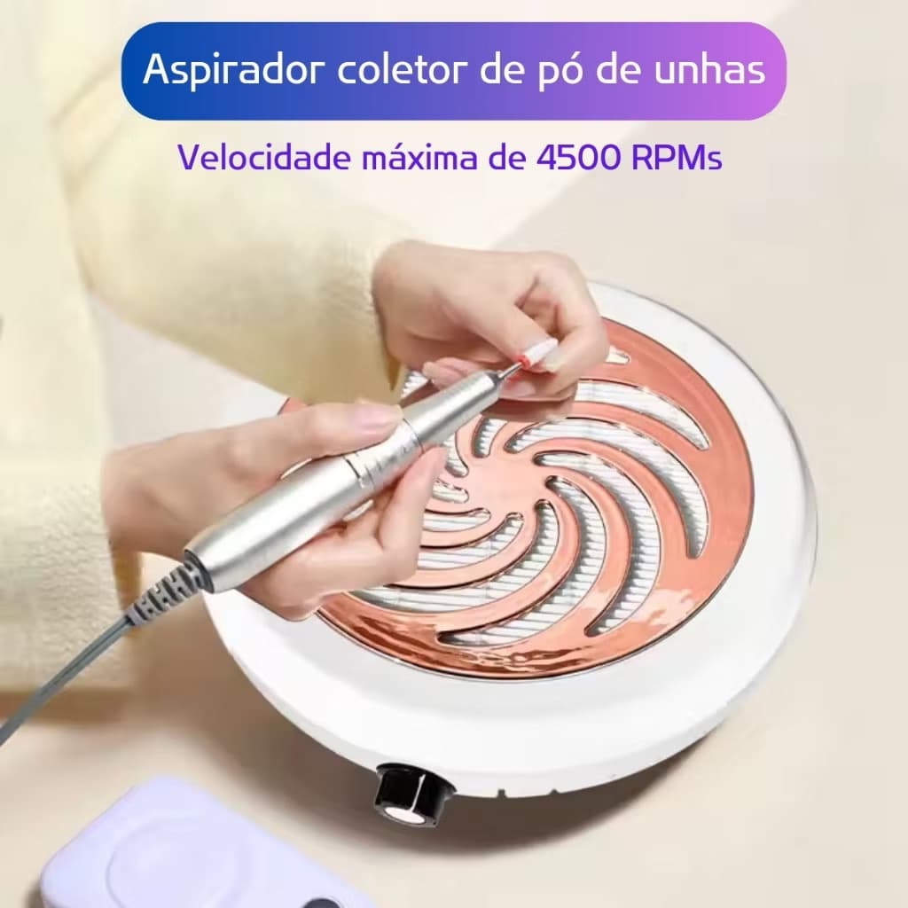 Aspirador Coletor Compacto de pó/Máquinas De Manicure BRUCE , Coletor De Pó Profissional De Unhas De 45000 RPM