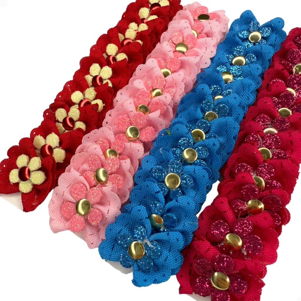 Lacinho P Formato de Flor Para Penteado Pet Shop 40 Uni