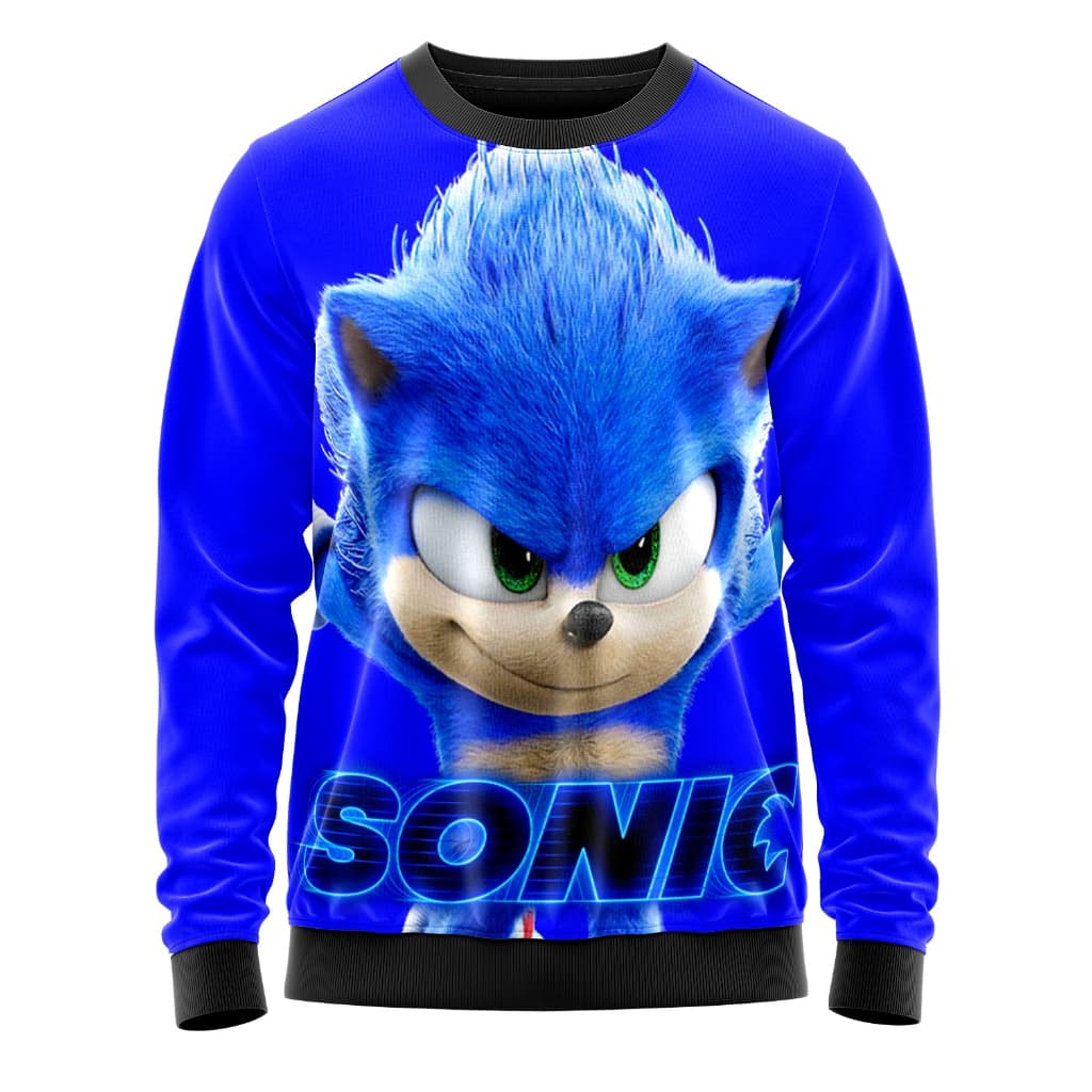 Blusa de Moletom Gola Careca Adulto Sonic Ouriço