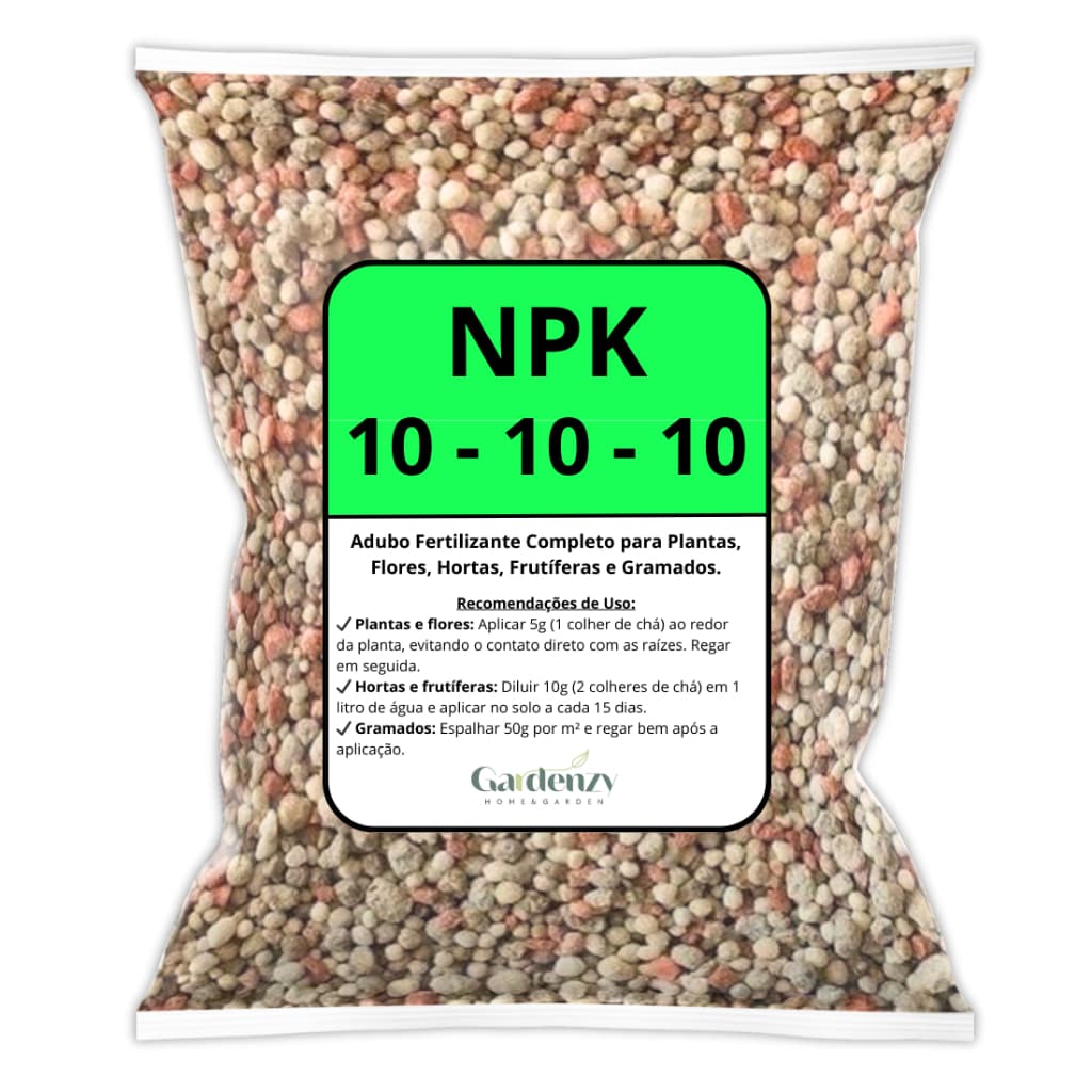 Adubo Fertilizante NPK 10-10-10 - Fertilizante Completo para Plantas, Hortas, Frutíferas e Gramados