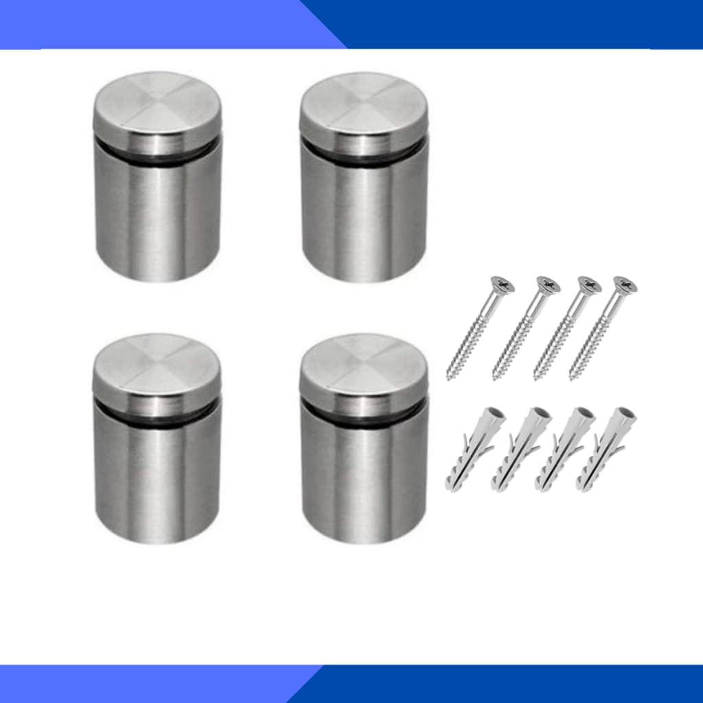 4 Prolongador Espaçador Suporte Para Vidro 2,5cm + Parafuso e bucha