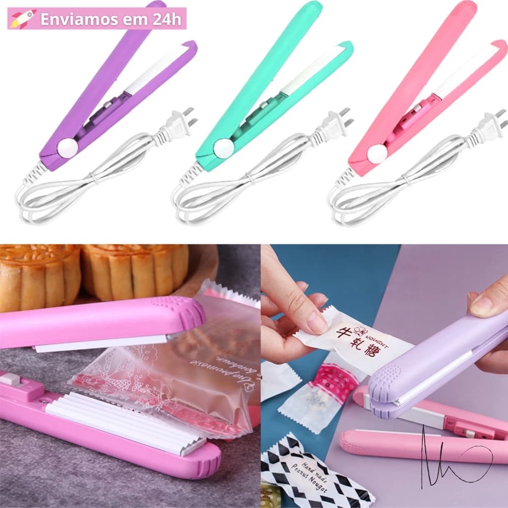 Mini Seladora de Plástico para Geladinho Artesanatos Embalagens de Plástico para Conservar Alimentos Portátil