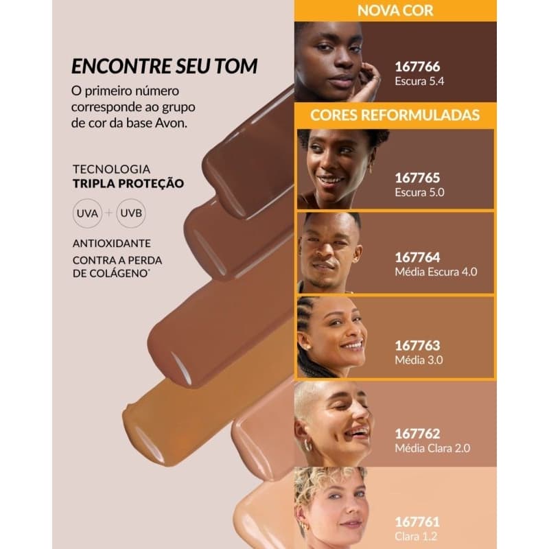 Protetor Solar Renew Com Cor Fps 50 + Ácido Hialurônico- Avon