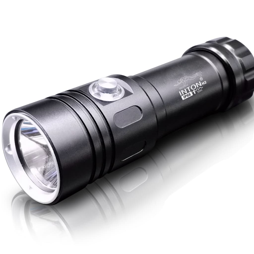 Lanterna Para Mergulho Pesca 1200 Lumens H2 100% Xml L2 Original Inton