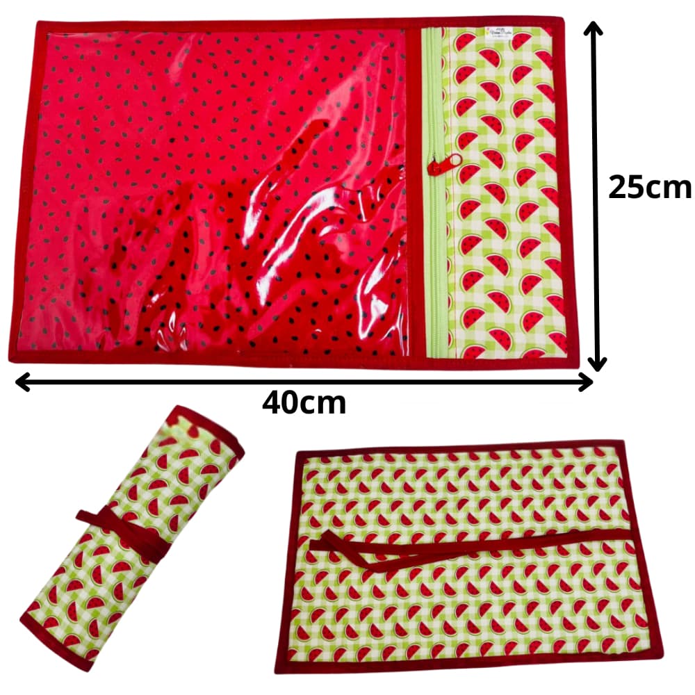 Jogo Americano Estampado Com Porta Talheres Lugar de Mesa Descanso de Pratos Talheres