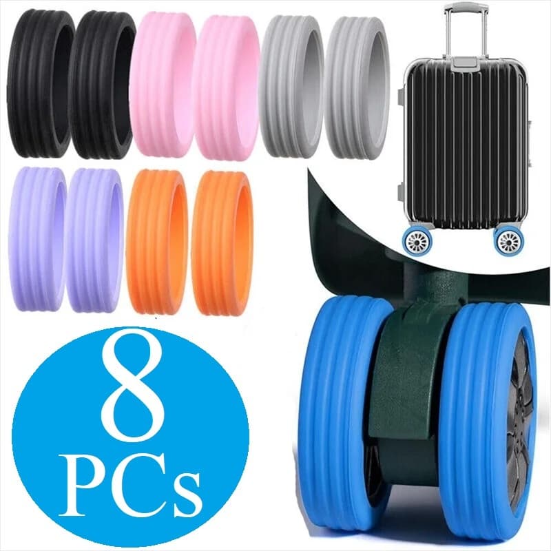 8 Peças Capas De Roda Para Bagagem, Protetor De Rodas Para Malas De Viagem, Capa De Silicone