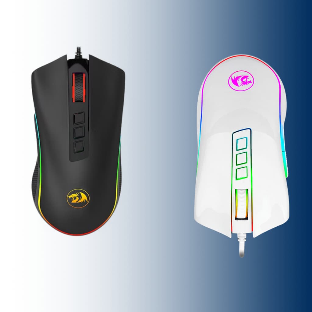 Mouse Gamer Redragon Cobra Chroma RGB 10000DPI 7 Botões Preto/Branco - M711 V2