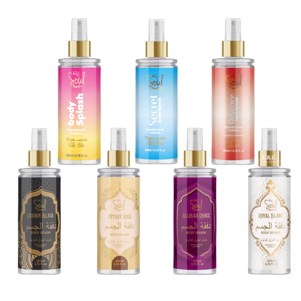 Body Splash Desodorante Colônia Árabe e Tradicional Soul Cosméticos 200ml