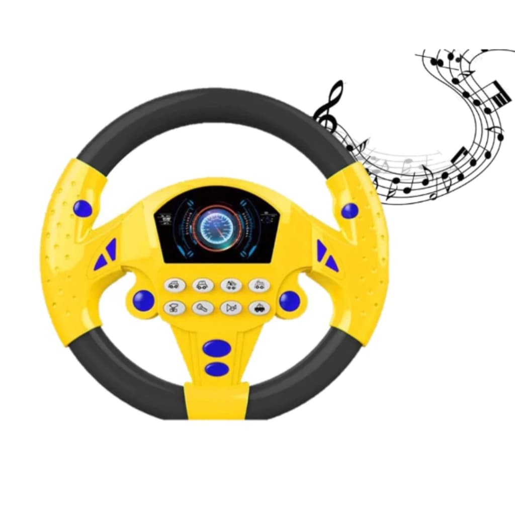 Volante Educativo Com Ventosas Sons Cor Amarelo Brinquedo Musical Infantil