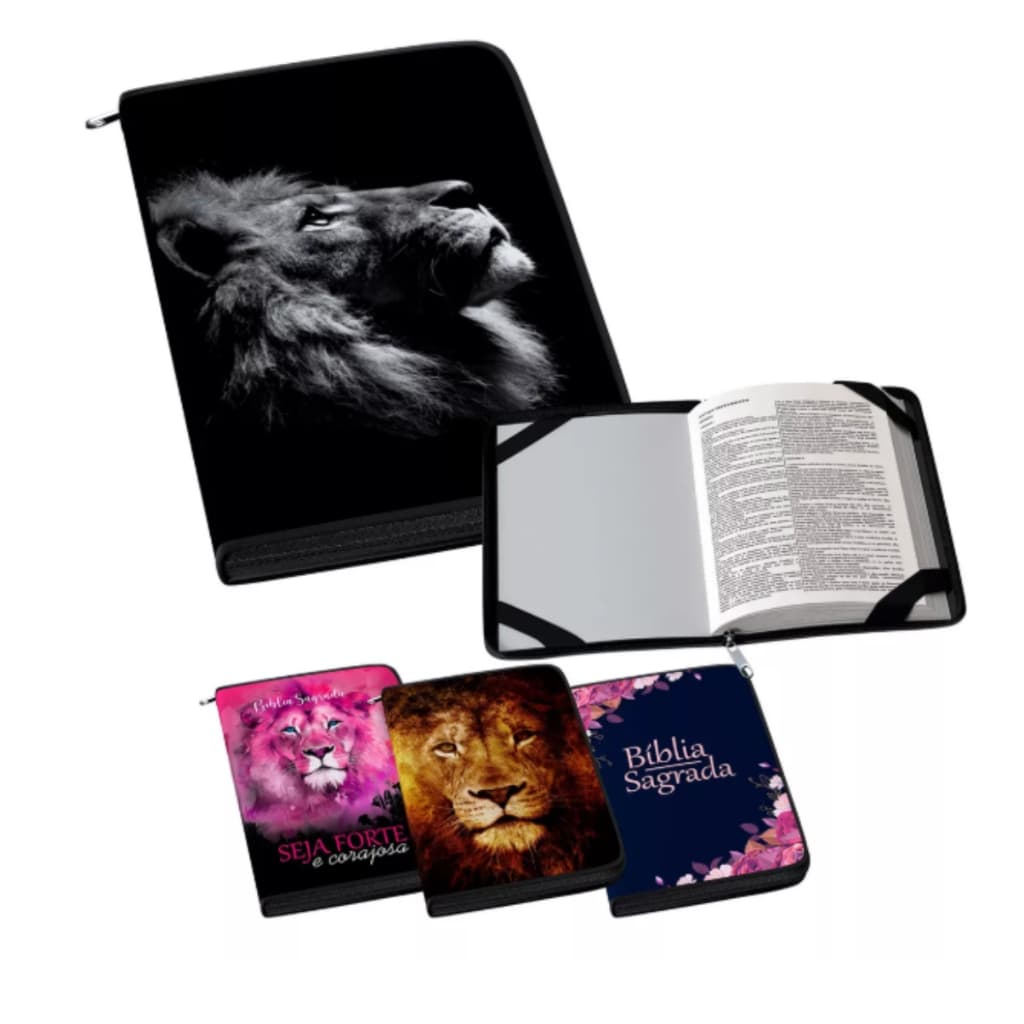Capa Para Bíblia Sagrada Feminina Proteção C/ Elástico 14x22 Varias Estampas